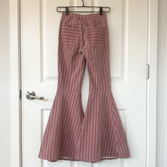 Free People Be Mine Flare Denim Jeans with Heart Pockets by We The Free - Picture 8 of 14
